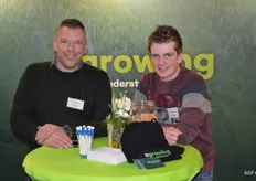 Niet van gezicht maar wel met zijn bedrijf Agrowing nieuw op de beurs: Frans Walhout en collega Peter Bakker. Hij onderscheidt zich in ondersteuningsmateriaal en watertechniek voor de fruitteeltsector.
